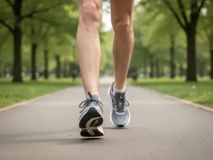 Nowoczesny rower triathlonowy z butami biegowymi i czepkiem pływackim nad jeziorem, symbol przygotowań do triathlonu