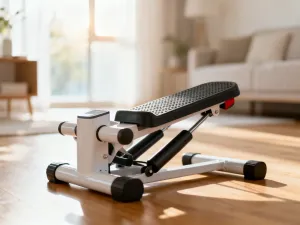 Nowoczesna kamizelka z obciążeniem leżąca na podłodze w jasnym, profesjonalnym studiu fitness.