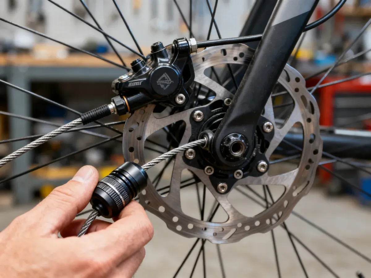 Regulacja linki mechanicznego hamulca tarczowego