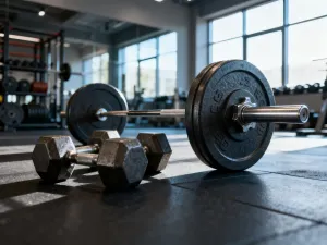 Profesjonalny stoper i pulsometr na bieżni lekkoatletycznej o zachodzie słońca, symbolizujące pomiar wydolności tlenowej.