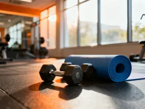 Profesjonalny rower stacjonarny z systemem monitorowania w laboratorium sportowym, gotowy do przeprowadzenia testu wydolności.