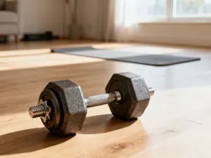 Nowoczesne, ergonomiczne stanowisko pracy z biurkiem z regulacją wysokości i fotelem wspierającym kręgosłup.
