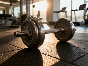 Profesjonalny zegarek sportowy i pulsometr na bieżni lekkoatletycznej o wschodzie słońca, symbolizujące trening biegowy.